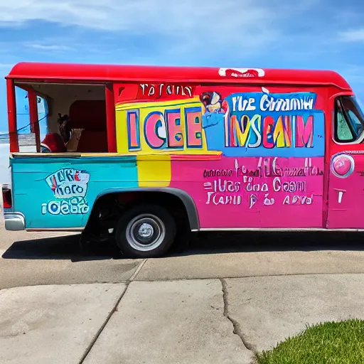 Prompt: the ice cream truck is coming for you