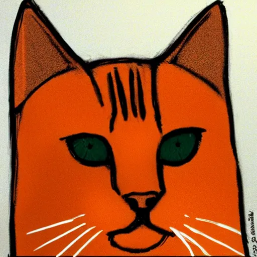 Prompt: an [ [ [ [ [ orange ] ] ] ] ] kitty front view