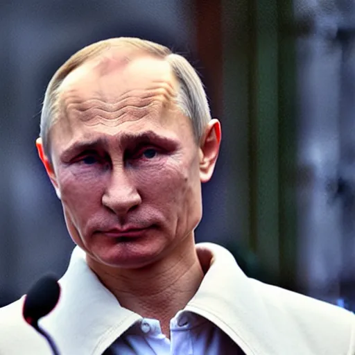 Prompt: Vladimir Putin, skewed on a kebab