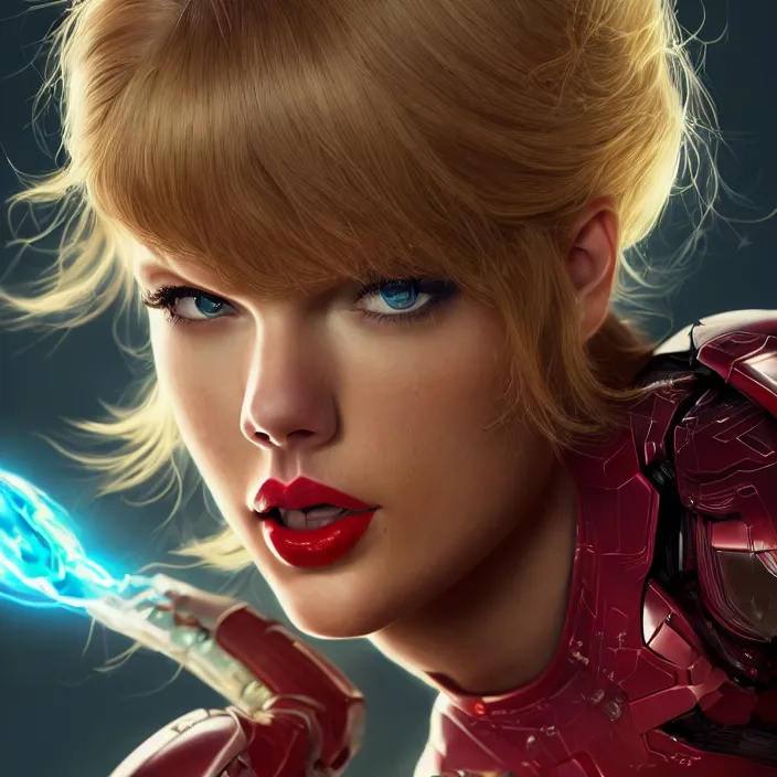 Image similar to portrait of Taylor Swift as SAMUS ARAN. HD, 4K. intricate abstract. intricate artwork. by Tooth Wu, wlop, beeple, dan mumford. octane render, trending on artstation, greg rutkowski very coherent symmetrical artwork. cinematic, hyper realism, high detail, octane render, 8k, iridescent accents. metroid