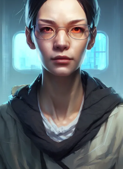 Image similar to character concept art of a dystopian doctor, key visual, realistic shaded perfect face, fine details, dystopian environment and background, by stanley artgerm lau, wlop, rossdraws, james jean, andrei riabovitchev, marc simonetti, and sakimichan, trending on artstation