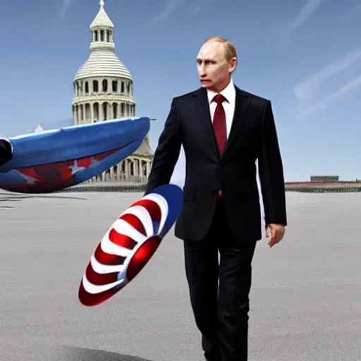 Prompt: putin as captain america