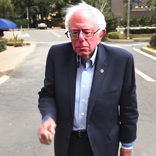 Prompt: Bernie Sanders wearing hanbok