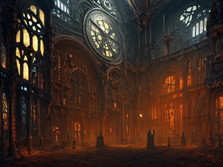 Image similar to steam necropolis, memento mori, gothic, neo - gothic, art nouveau, hyperdetailed copper patina medieval icon, stefan morrell, philippe druillet, ralph mcquarrie, concept art, steampunk, unreal engine, detailed intricate environment, octane render, moody atmospherics, volumetric lighting, ultrasharp, ominous, otherworldly