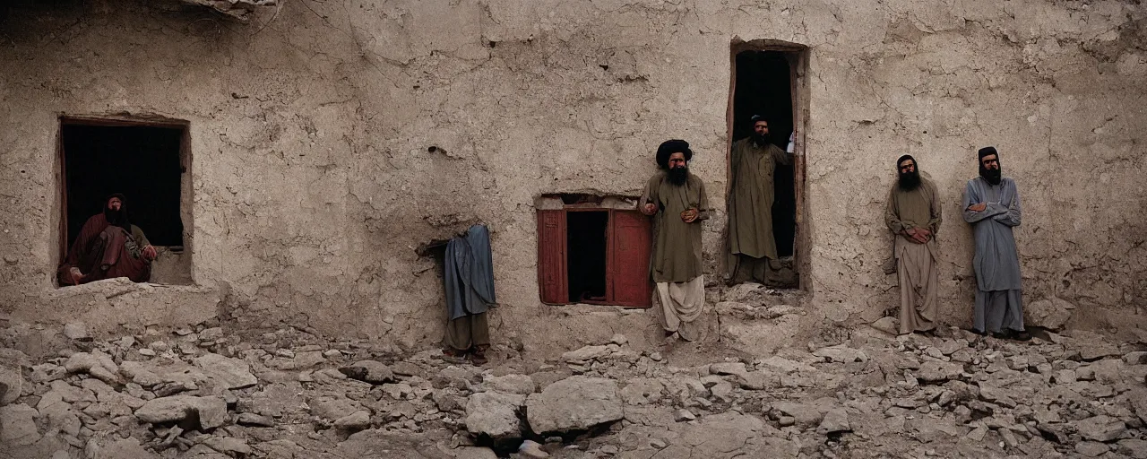 Image similar to osama bin laden's final hideout in abbottabad, pakistan, national geographic, canon 5 0 mm, cinematic lighting, photography, retro, film, kodachrome