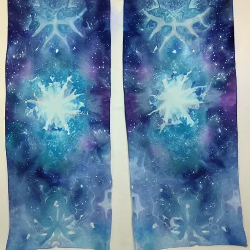 Image similar to frosted astral glacial scarves watercolor artwork confirmed orb