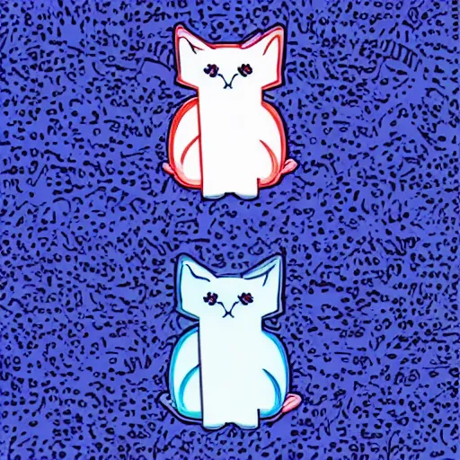 Prompt: “cute kitty vector art, blue background”