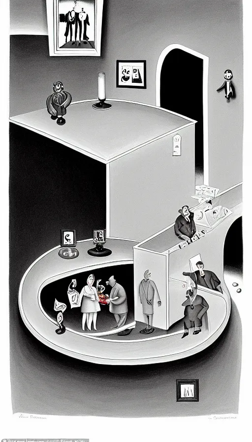 Image similar to the two complementary forces that make up all aspects and phenomena of life, by Charles Addams