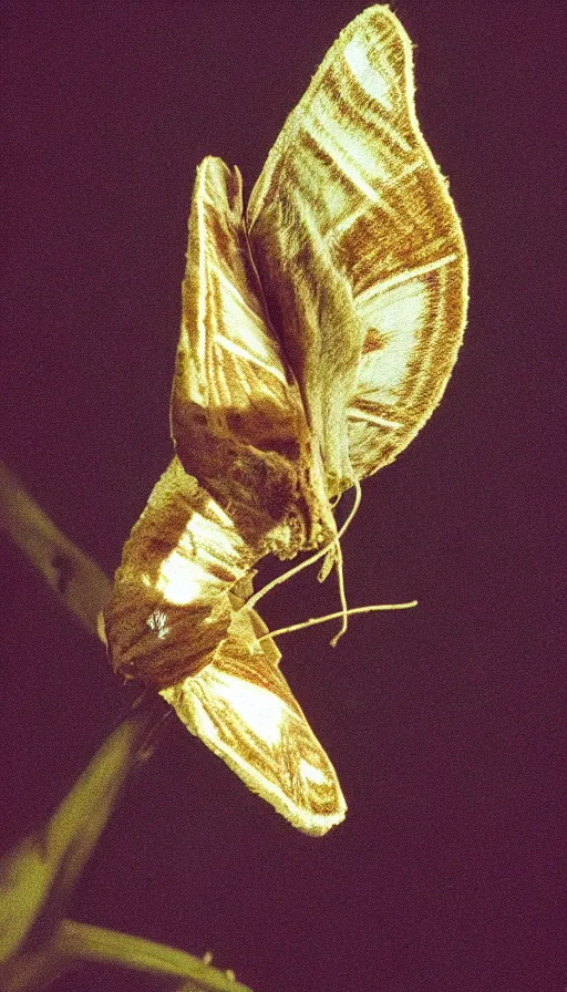 Image similar to 7 0 s movie still of a moth in the head, cinestill 8 0 0 t 3 5 mm eastmancolor, heavy grain, high quality, high detail