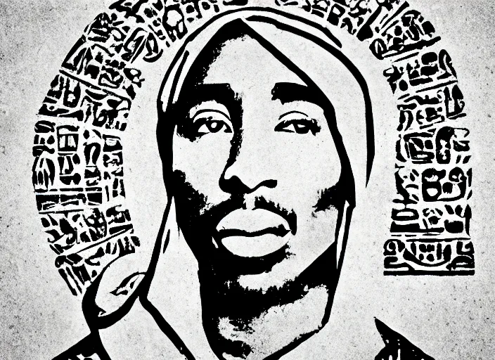 Image similar to tupac by egyptain hyroglyphs