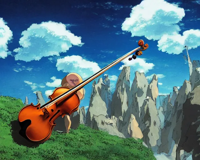 Image similar to violin concert, studio ghibli style, hayao miyazaki, award winning photograph, highly detailed, artstation, hd wallpaper