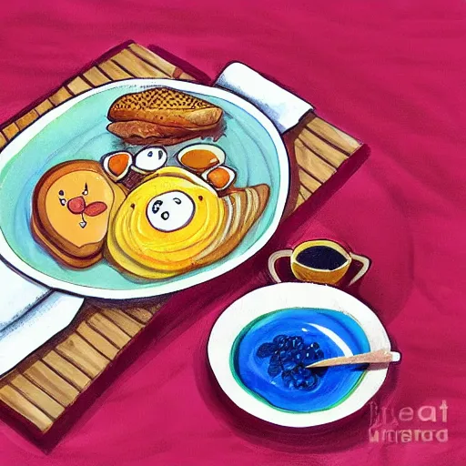 Prompt: illustration breakfast by Ana Zaja Petrak