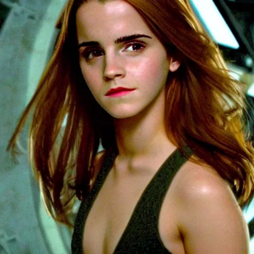 Image similar to beautiful still of Emma Watson in Stargate SG-1 in front of the stargate