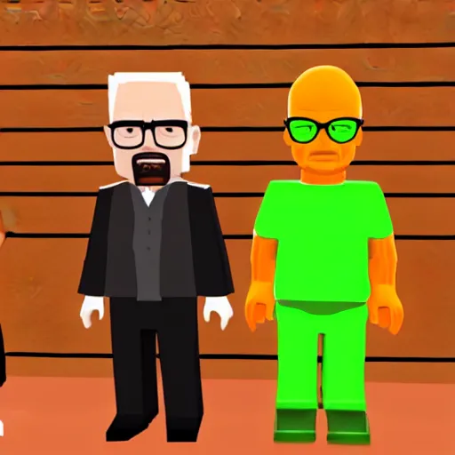 Prompt: Walter White as an NPC in an official Roblox server adaption of Breaking Bad