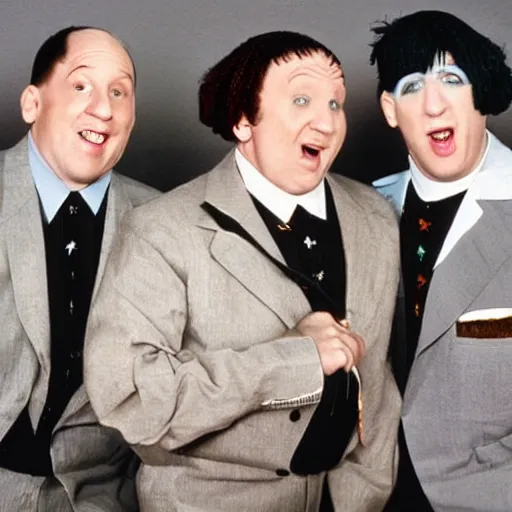 Image similar to the three stooges as a 90s boy band