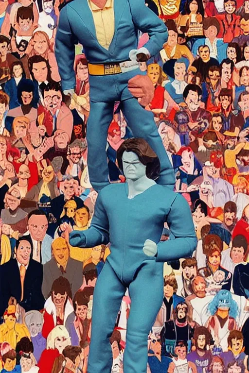 Prompt: detailed illustration, conan o'brien as a 1 9 8 0 s wrestling action figure