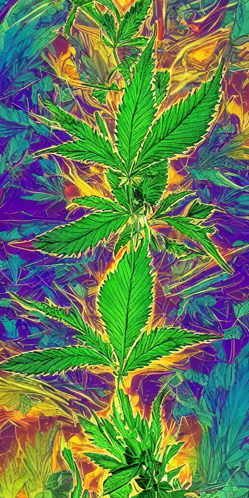 Image similar to cannabis hallucination of your own body crushing into a peaceful singularity, fantasy, digital art, trending on artstation