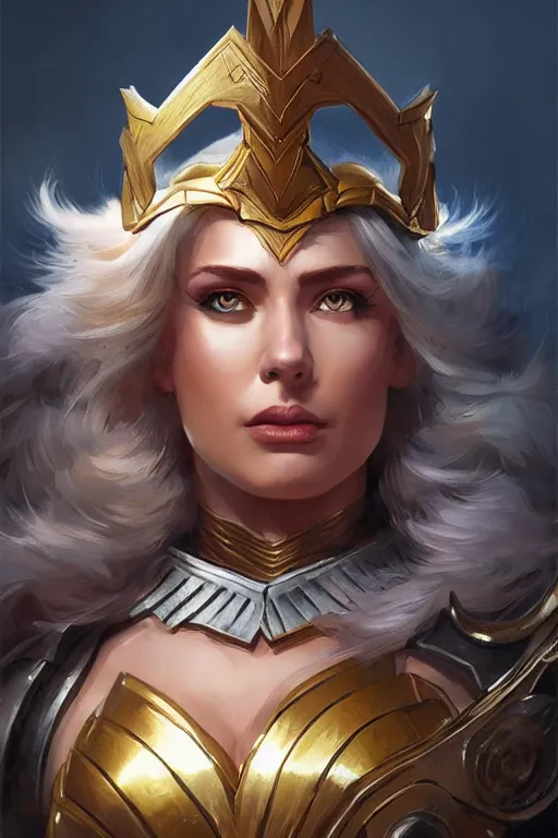 Image similar to amazon valkyrie athena, d & d, fantasy, portrait, highly detailed, headshot, digital painting, trending on artstation, concept art, sharp focus, illustration, art by artgerm and greg rutkowski and magali villeneuve