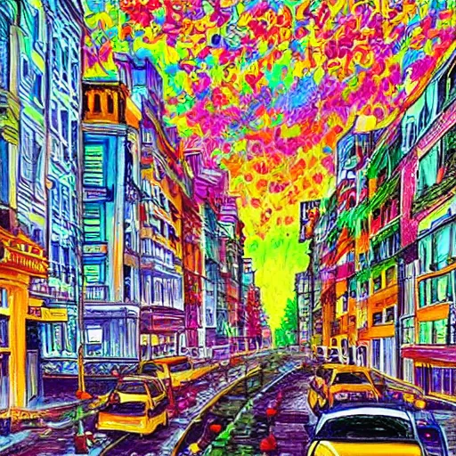 Image similar to a world enriched by health, cities flourishing, nature befriended and grow over buildings, high quality sketch art, optimistic, hopeful, colorful