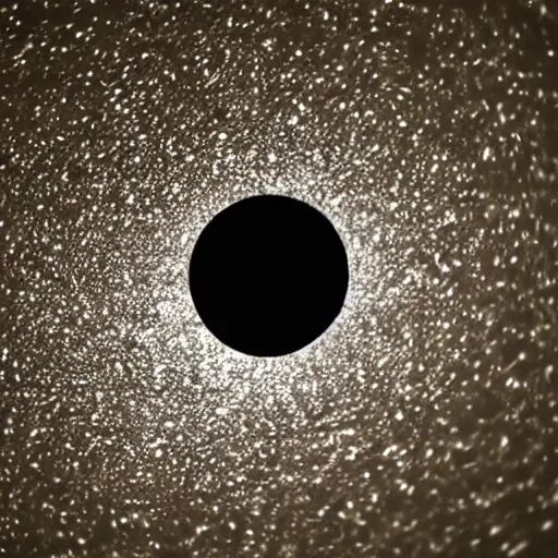 Prompt: a black dot in the sky, black hole