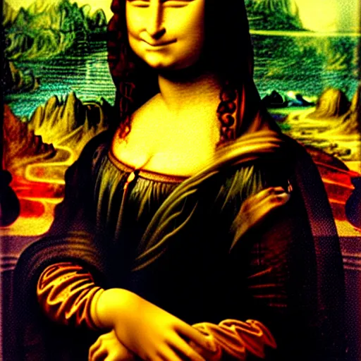 Prompt: Mona Lisa\'s face is a cute kitten