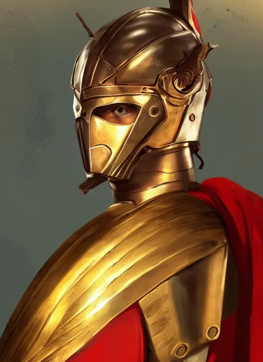 Image similar to close - up of an ancient greek character in armor, by ilya kuvshinov, by thomas lawrence, by bayard wu, trending on artstation, masterpiece