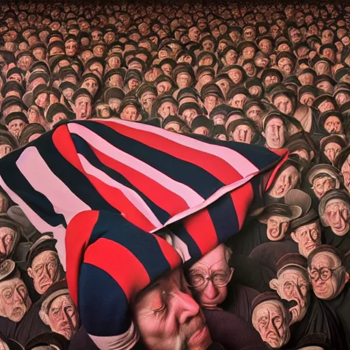 Prompt: hyperrealistic photography of where's wally? by caravaggio