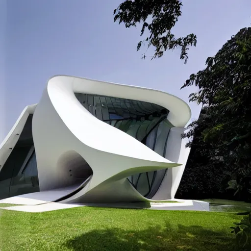 Image similar to house designed by zaha hadid