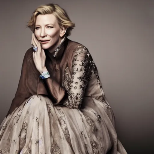 Image similar to photo of cate blanchett, by Annie leibowitz, photorealisitc ,4k