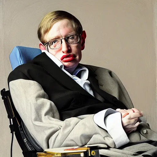 Image similar to stephen hawking, detailed painting by pieter claesz and james c. christensen