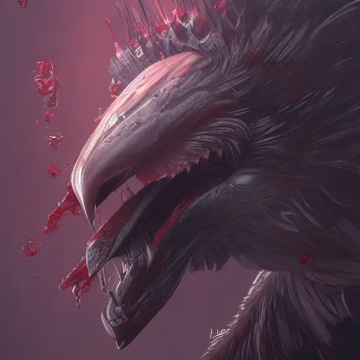 Image similar to A bird with the thirst for blood, hyperdetailed, artstation, cgsociety, 8k