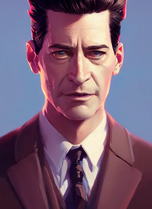 Prompt: highly detailed portrait of a agent dale cooper, stephen bliss, unreal engine, fantasy art by greg rutkowski, loish, rhads, makoto shinkai and lois van baarle, ilya kuvshinov, rossdraws, tom bagshaw, global illumination, radiant light, detailed and intricate environment