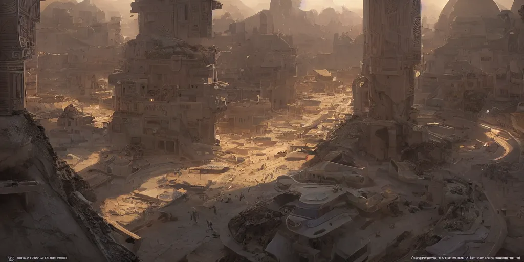 Image similar to Futuristic Morocco, beautiful dynamic lighting, cinematic, wide angle establishing shot, extremely high detail, photo realistic, cinematic lighting, post processed, concept art, artstation, matte painting, style by eddie mendoza, raphael lacoste, alex ross, volumetric lighting, light rays, photorealistic, ultrarealistic, moody, coronarender, 8k