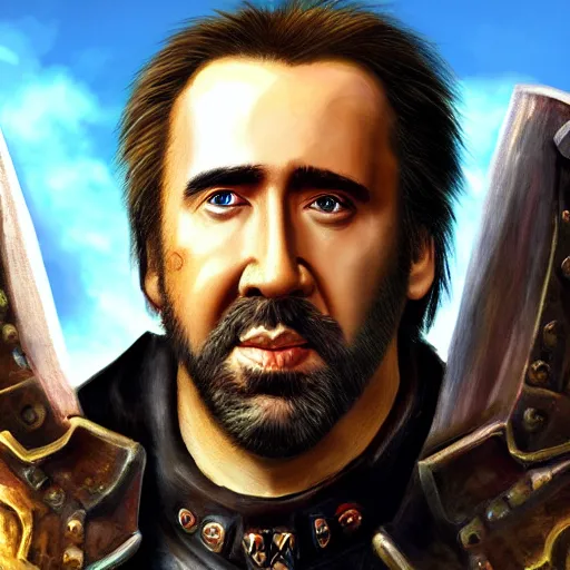 Image similar to nicolas cage in world of warcraft