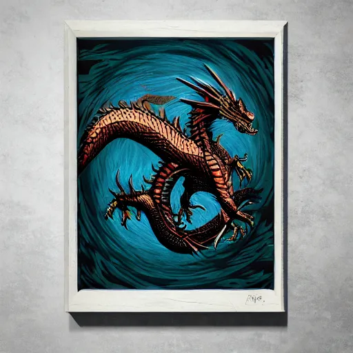 Image similar to dragon inspired by Dan Mumford