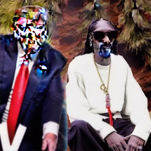 Image similar to donald trump smoking weed with snoop dogg