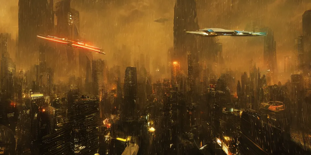 Image similar to blade runner city, by mobius,filmed,flying cars,raining at night,trending on ArtStation ,digital art, sharp focus,high quality