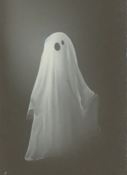 Prompt: photograph of a real ghost in the dark