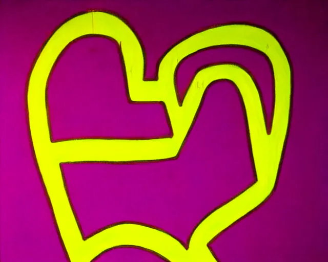 Image similar to graffiti, heart made with circles and lines, vivid colors, highly detailed, simple, no jagged lines, smooth, artstation, artwork by keith haring