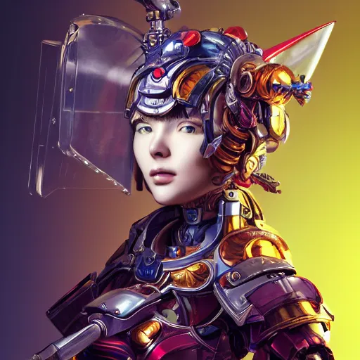 Image similar to studio portrait of lawful good colorful female holy mecha paladin absurdly beautiful, elegant, young sensual graceful woman, ultrafine hyperrealistic detailed face illustration by kim jung gi, irakli nadar, intricate linework, sharp focus, bright colors, matte, octopath traveler, final fantasy, unreal engine highly rendered, global illumination, radiant light, intricate environment