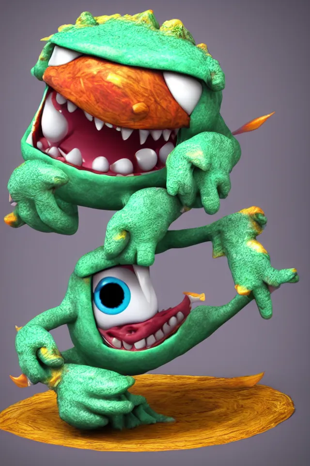 Image similar to cute monster 4k 3d render