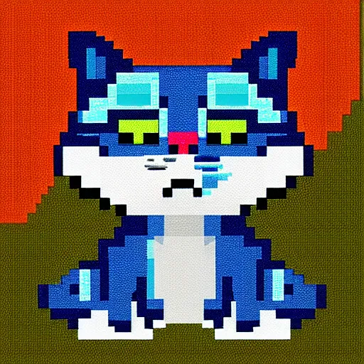 Image similar to pixel art of a cat