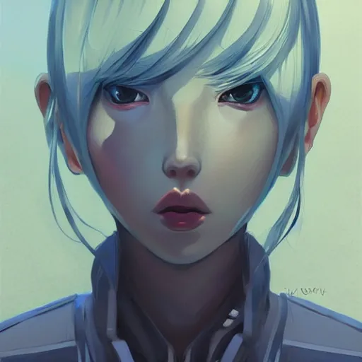 Image similar to A potrait of an alien with big and cute eyes, fine-face, realistic shaded perfect face, fine details. Night setting. Very anime style. Realistic shaded lighting poster by Ilya Kuvshinov katsuhiro, magali villeneuve, artgerm, Jeremy Lipkin and Michael Garmash, Rob Rey and Kentarõ Miura style, trending on art station