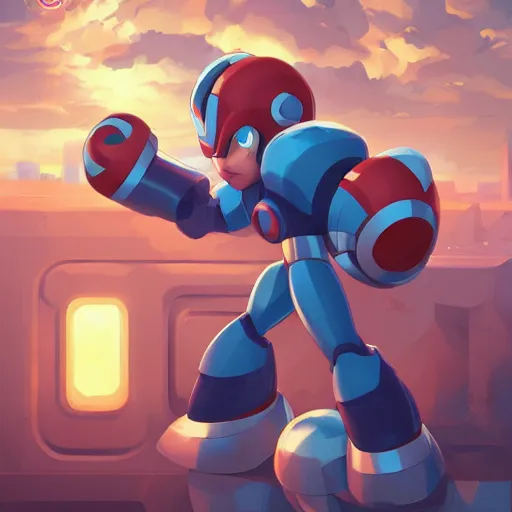 Image similar to hero world mega man, behance hd by jesper ejsing, by rhads, makoto shinkai and lois van baarle, ilya kuvshinov, rossdraws global illumination