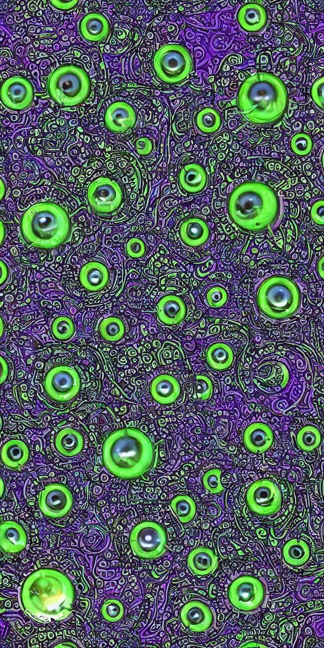 Image similar to a seamless pattern of Cybernetic Eyes with intricate reflections and circuits, colorful, fantasy, vivid colors, symmetrical, large motifs, concept art, sharp focus, digital art, Hyper-realistic, perfect symmetry, karim rashid, Marc Newson, 4K, Unreal Engine, Highly Detailed, HD, Dramatic Lighting by Brom, trending on Artstation, photorealistic, masterpiece, smooth gradients, no blur, sharp focus,insanely detailed and intricate, cinematic lighting, Octane render, epic scene, 8K