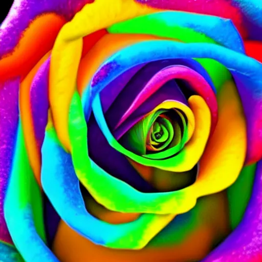 Image similar to a high quality photo of rainbow rose, 8k, photorealism, professional