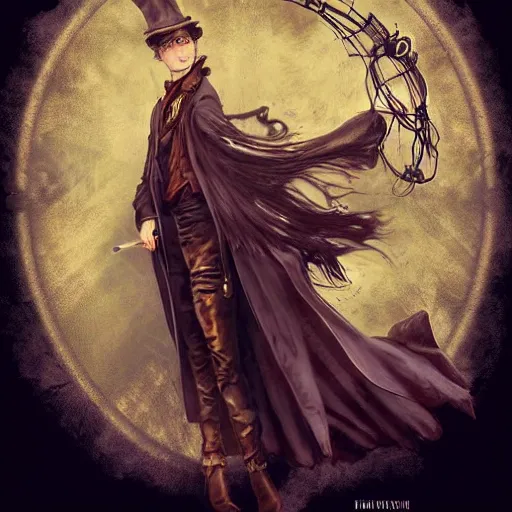 Prompt: ! dream steampunk style harry potter, digital art, fantasy, full body, character design, trending on art - station