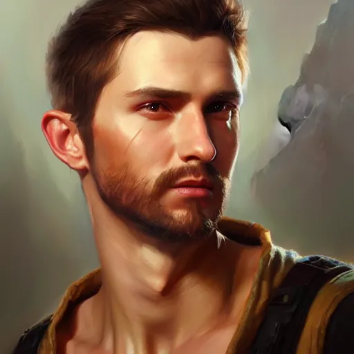 Prompt: a _ fantasy _ style _ portrait _ painting _ of _ hunter _ oil _ painting _ unreal _ 5 _ daz. _ rpg _ portrait _ extremely _ detailed _ artgerm _ greg _ rutkowski _ greg