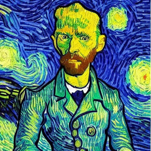 Prompt: a robot painted by van gogh