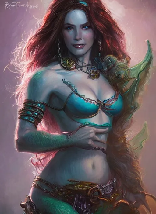 Prompt: female siren, ultra detailed fantasy, dndbeyond, bright, colourful, realistic, dnd character portrait, full body, pathfinder, pinterest, art by ralph horsley, dnd, rpg, lotr game design fanart by concept art, behance hd, artstation, deviantart, hdr render in unreal engine 5